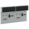 vidaXL Set de Cabinet pentru Unelte și Pegboard cu raft 6 pcs Negru