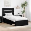 vidaXL Cadru de pat cu headboard Negru 75 x 190 cm Lemn de pin masiv