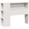 vidaXL Pat cu bibliotecă fără saltea, alb, 75x190 cm, lemn masiv