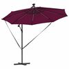 vidaXL Parasol banana cu brațe Roșu bordo 294 x 294 x 248 cm