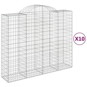 vidaXL Coșuri gabion arcuite 10 buc, 200x50x160/180cm, fier galvanizat