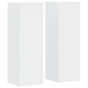 vidaXL Suporturi plante, 2 buc., alb, 33x33x100 cm, lemn prelucrat