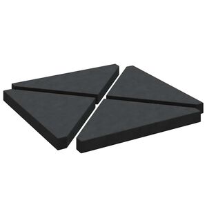 vidaXL Plăci cu greutate umbrelă 4 buc Granit Negru Triunghiular 14 kg