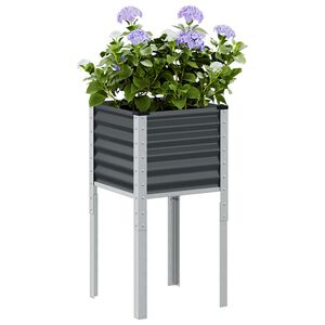 vidaXL Jardinieră de grădină antracit 45x45x88 cm oțel