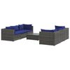 vidaXL Set mobilier de grădină cu perne, 7 piese, gri, poliratan