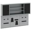 vidaXL Set dulap de unelte 6 buc. Negru Oțel vopsit electrostatic
