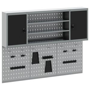 vidaXL Set dulap de unelte 6 buc. Negru Oțel vopsit electrostatic
