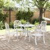 vidaXL Set mobilier de grădină, 5 piese, alb, aluminiu turnat
