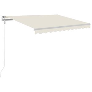vidaXL Copertină automată cu senzor v&acirc;nt & LED, crem, 300x250 cm