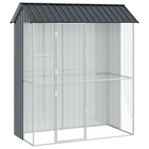vidaXL Cușcă pentru păsări Antracit 215 x 110 x 247 cm Oțel Galvanizat