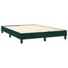 vidaXL Pat box spring cu saltea, verde &icirc;nchis, 140x190 cm, catifea
