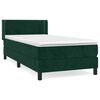 vidaXL Pat box spring cu saltea, verde &icirc;nchis, 80x200 cm, catifea