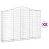 vidaXL Coșuri gabion arcuite 8 buc, 200x30x140/160cm, fier galvanizat