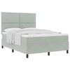 vidaXL Pat cu arcuri cu headboard Gri deschis 140 x 190 cm Catifea