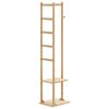 vidaXL Suport pentru haine cu c&acirc;rlige și rafturi 38,5x30x156 cm bambus