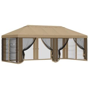 vidaXL Copertină pentru Foișor cu Perete laterale Bej 600,5 x 300,5 cm