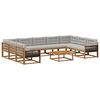 vidaXL Set de canapele de exterior 10 buc. Natural și gri deschis