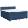 vidaXL Pat box spring cu saltea, albastru, 180x200 cm, material textil