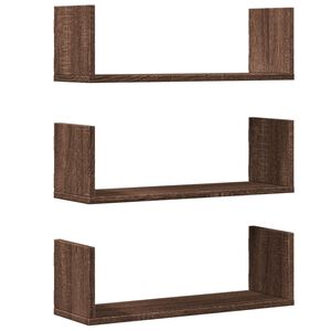 vidaXL Rafturi de perete 3 buc. stejar maro 58x18x18 cm lemn prelucrat