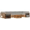 vidaXL Set de canapele de exterior 8 buc. Natural și gri deschis