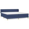 vidaXL Pat box spring cu saltea, albastru, 200x200 cm, textil