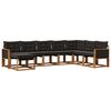 vidaXL Set de canapele de exterior 8 buc. Natural și Negru