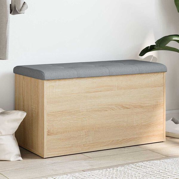 vidaXL Bancă de depozitare din stejar Sonoma, 82x42x45 cm, lemn stratificat