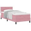 vidaXL Pat cu arcuri cu saltea cu headboard Roz 100 x 200 cm Catifea