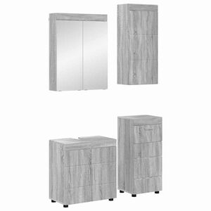 vidaXL Set de mobilier pentru baie TULUM Gri Sonoma Lemn compozit
