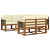 vidaXL Set de canapele de exterior 7 buc. Natural și Crem Poliester