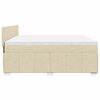vidaXL Pat box spring cu saltea, crem, 200x200 cm, textil