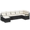 vidaXL Set de canapea 7 buc. Negru poliratan