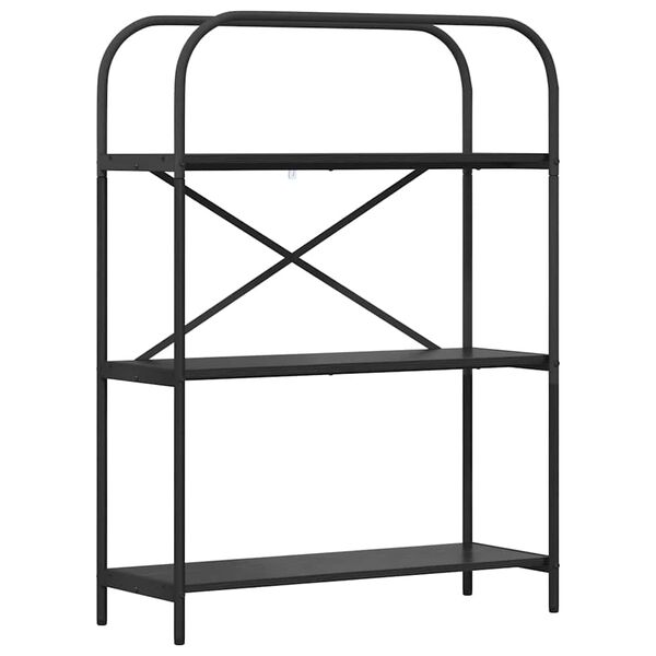 vidaXL Raft pentru cărți Stejar Negru 80 x 30 x 109 cm Lemn compozit