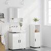 vidaXL Set de mobilier pentru baie Pe perete cu ușă 3 pcs Alb lucios