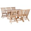 vidaXL Set mobilier de exterior pliabil, 7 piese, lemn masiv de tec