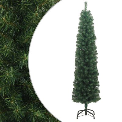 vidaXL Pom de Crăciun artificial subțire cu suport verde 240 cm PVC
