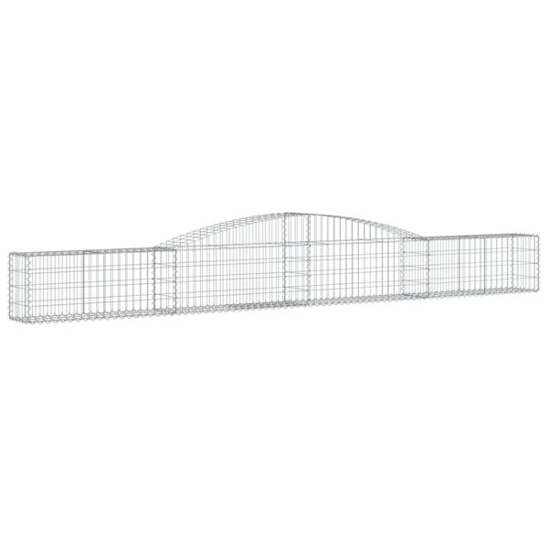 vidaXL Coșuri gabion arcuite 20 buc, 400x30x40/60 cm, fier galvanizat