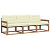 vidaXL Set de canapele de exterior cu pernă 3 pcs Natural și Crem