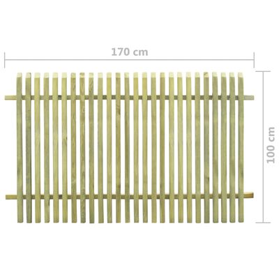 vidaXL Gard pentru grădină, 170 x 100 cm, lemn de pin tratat