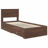 vidaXL Cadru de pat cu headboard Stejar marron și argintiu 75 x 190 cm