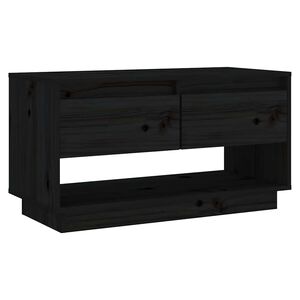 vidaXL Comodă TV, negru, 74x34x40 cm, lemn masiv de pin