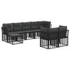 vidaXL Set de canapele de exterior Negru și Gri &icirc;nchis Poliester