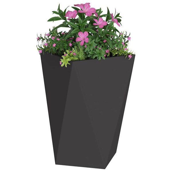 vidaXL Jardinieră 2 pcs Negru 50 x 50 x 75 cm Oțel
