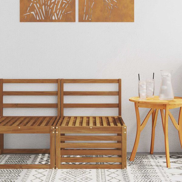 vidaXL Canapea Medie pentru Exterior Lemn Solid de Acacia natural