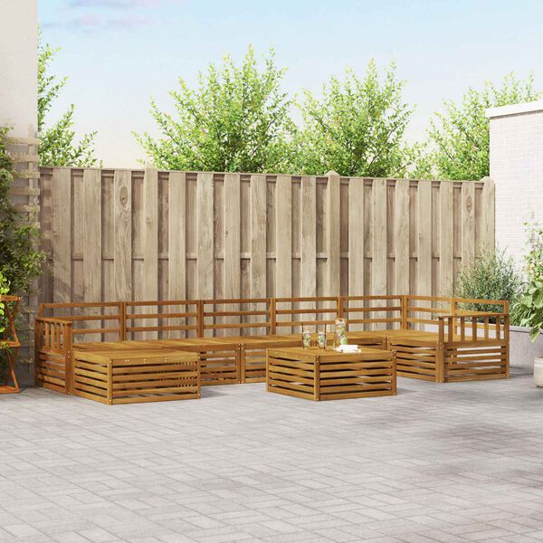 vidaXL Seturi de canapele 8 pcs natural Lemn Solid de Acacia