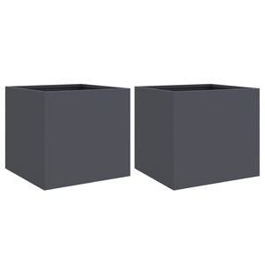 vidaXL Jardiniere, 2 buc., antracit, 32x30x29 cm, oțel