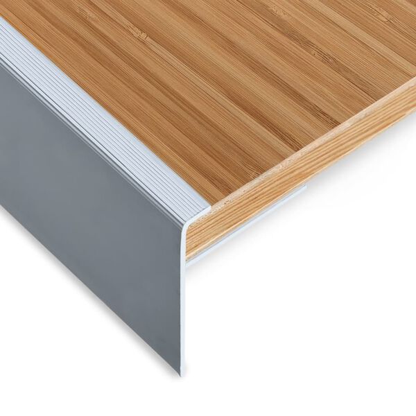 vidaXL Profile trepte formă de F, 15 buc., argintiu, 90 cm, aluminiu