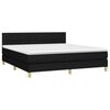 vidaXL Pat box spring cu saltea, negru, 180x200 cm, catifea