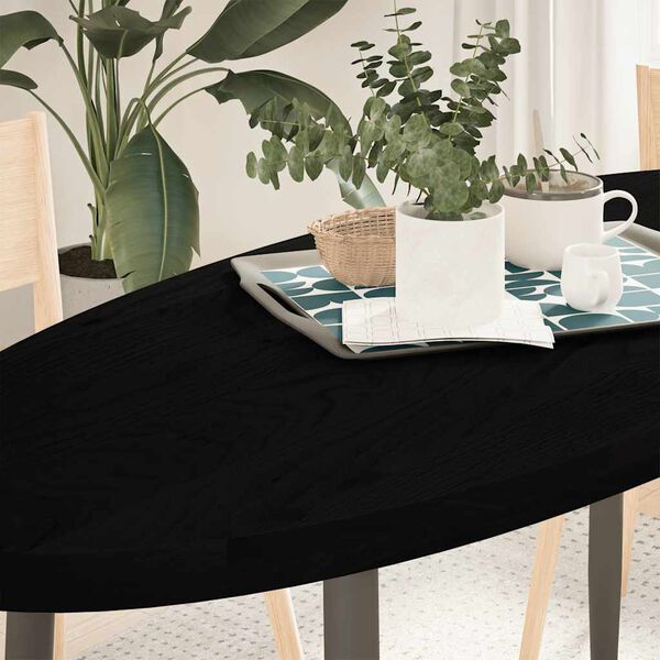 vidaXL Blat de masă maro &icirc;nchis 140x60x4 cm lemn masiv de stejar oval