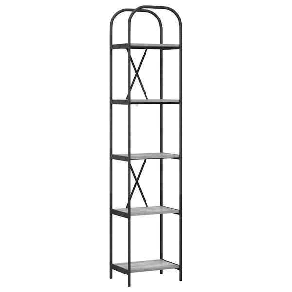 vidaXL Raft pentru cărți Gri Sonoma 40 x 30 x 183 cm Lemn compozit